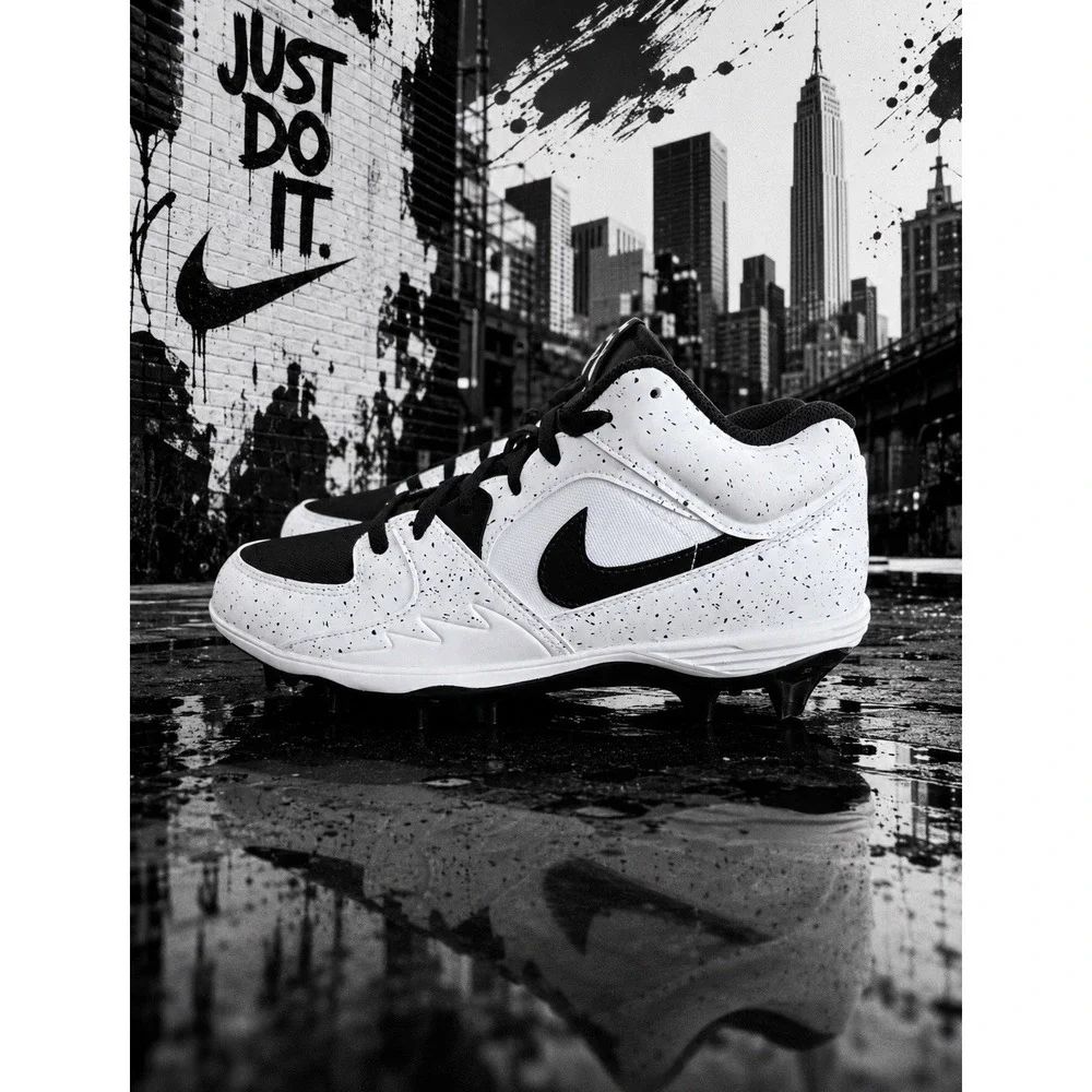 Size 12 Men's - Jordan Stadium 90 Low TD White Black HQ0210-100 Football Cleats